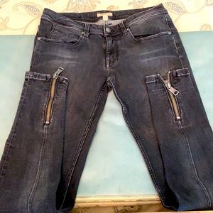 Burberry black skinny zippered leg jeans sz30